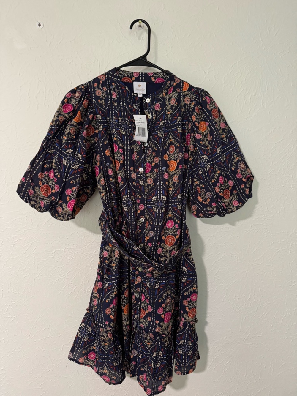 NWT J.Marie Torian Belted Dress Navy Size XS